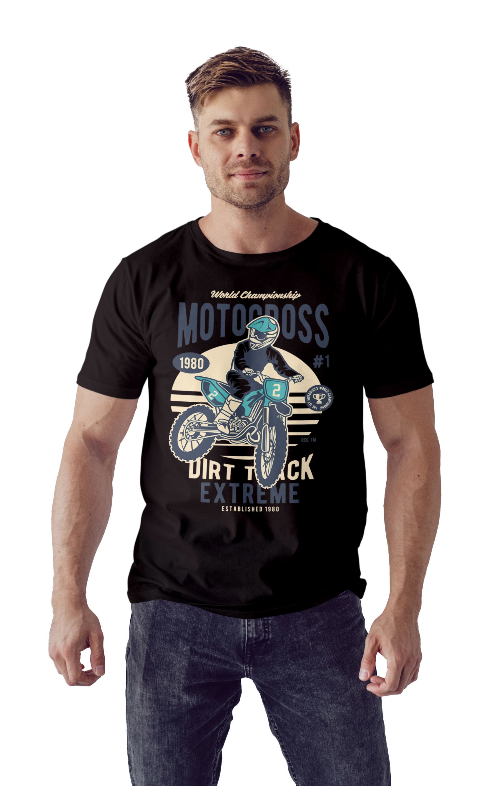 T-Shirt Motocross Extreme Dirt Track Pop Culture Black ανδρικά Basic T-Shirts Simple Wear Μπλουζάκια κοντομάνικα
