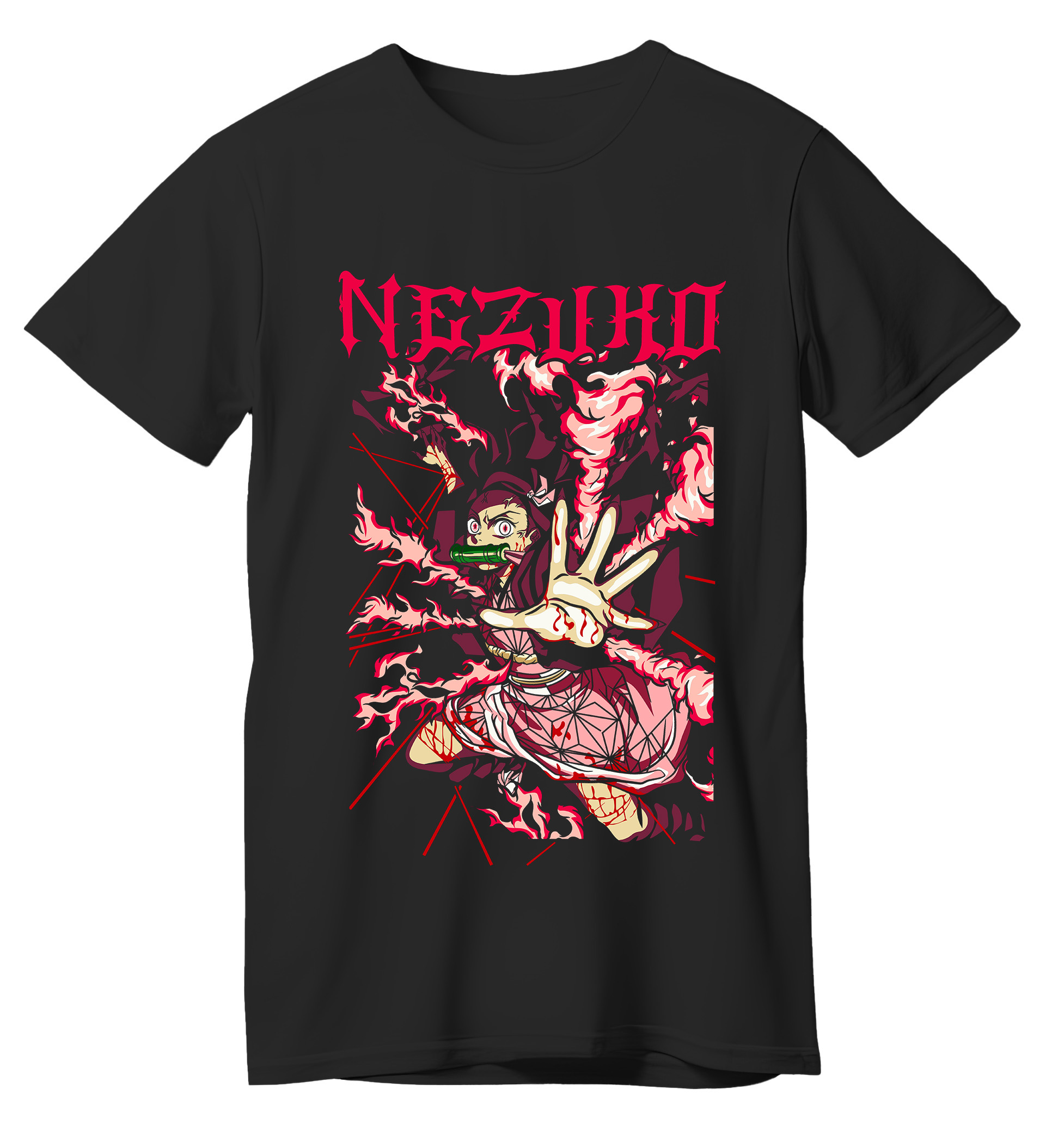 T-Shirt Nezuko Kamado Slayer Anime Pop Culture Black