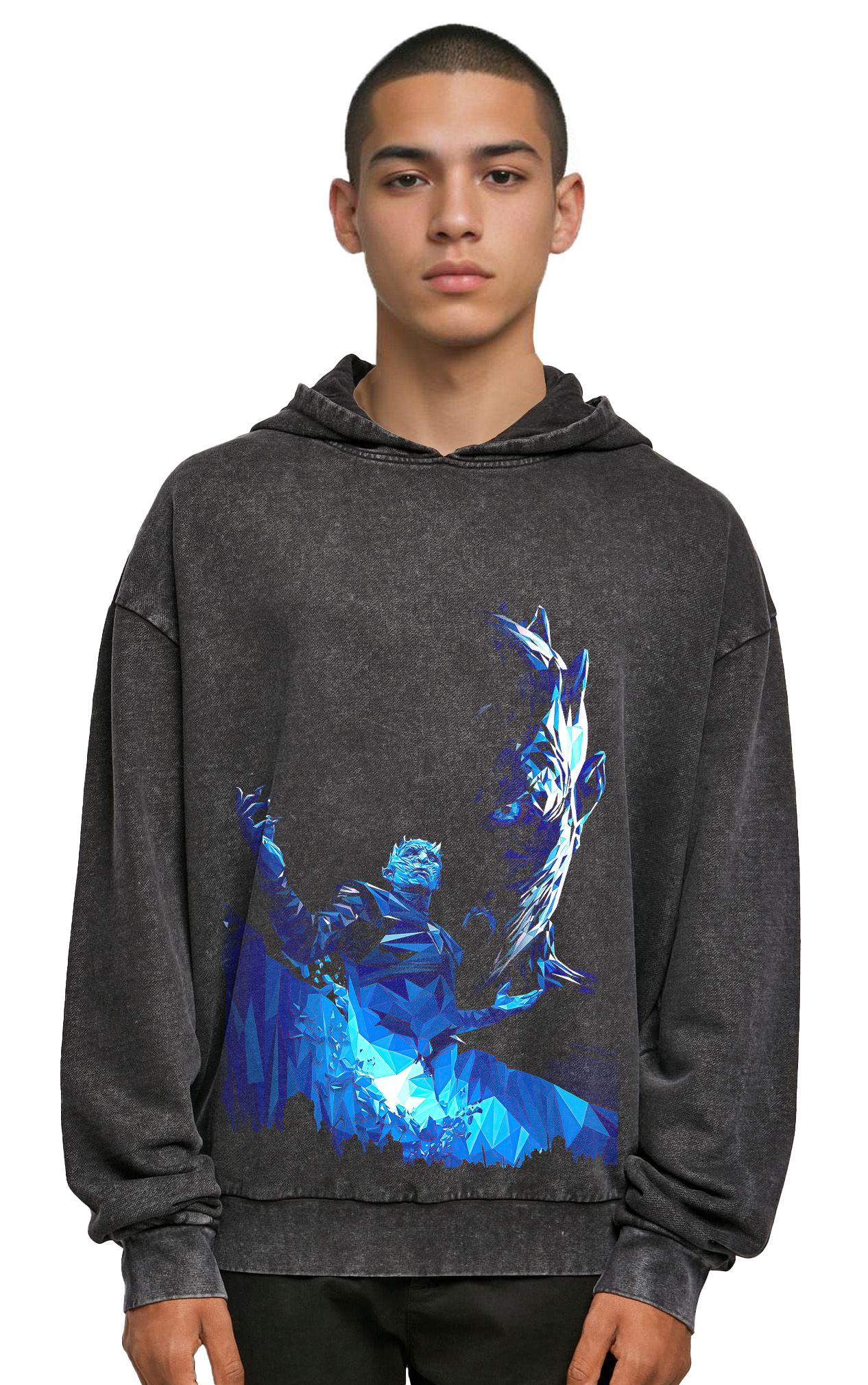 Oversized Premium Hoodie Night King Game Of Thrones Rock Avenue Black ανδρικά Φούτερ Simple Wear