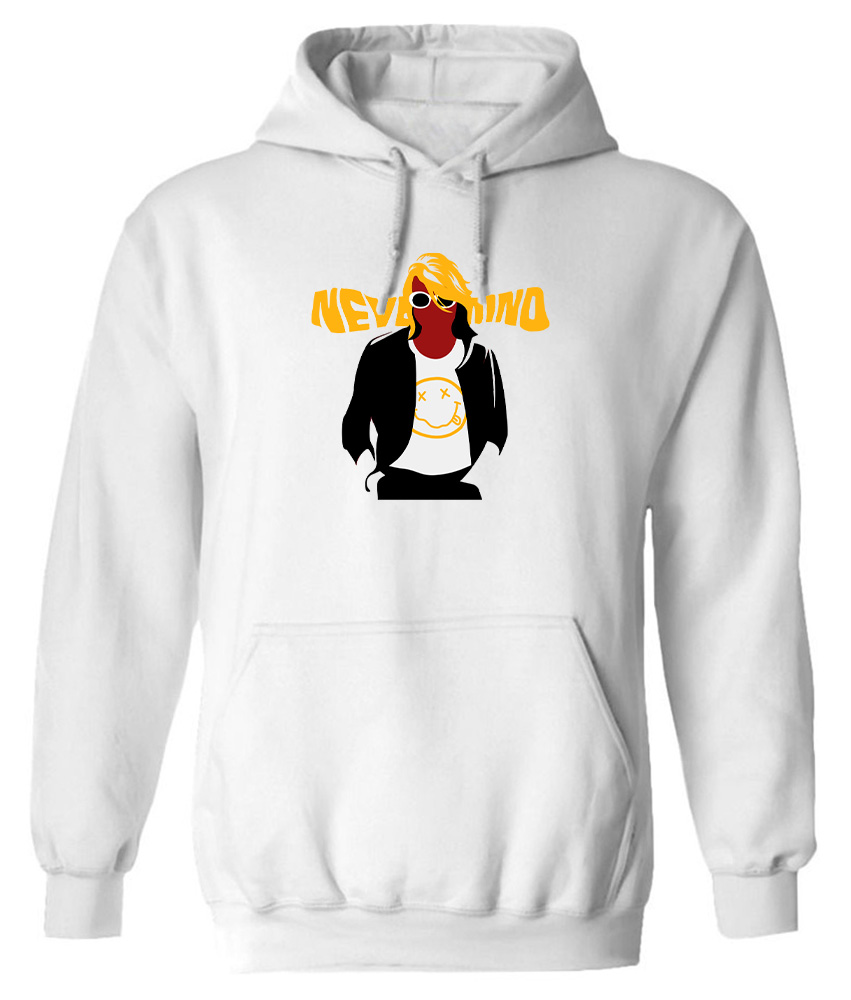 Hoodie Nirvana Cobain Nevermind 01 Rock Avenue White
