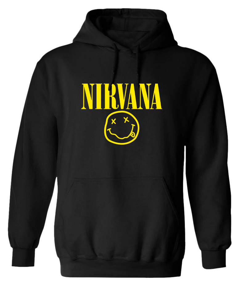 Hoodie Nirvana Face Art Rock Avenue Black