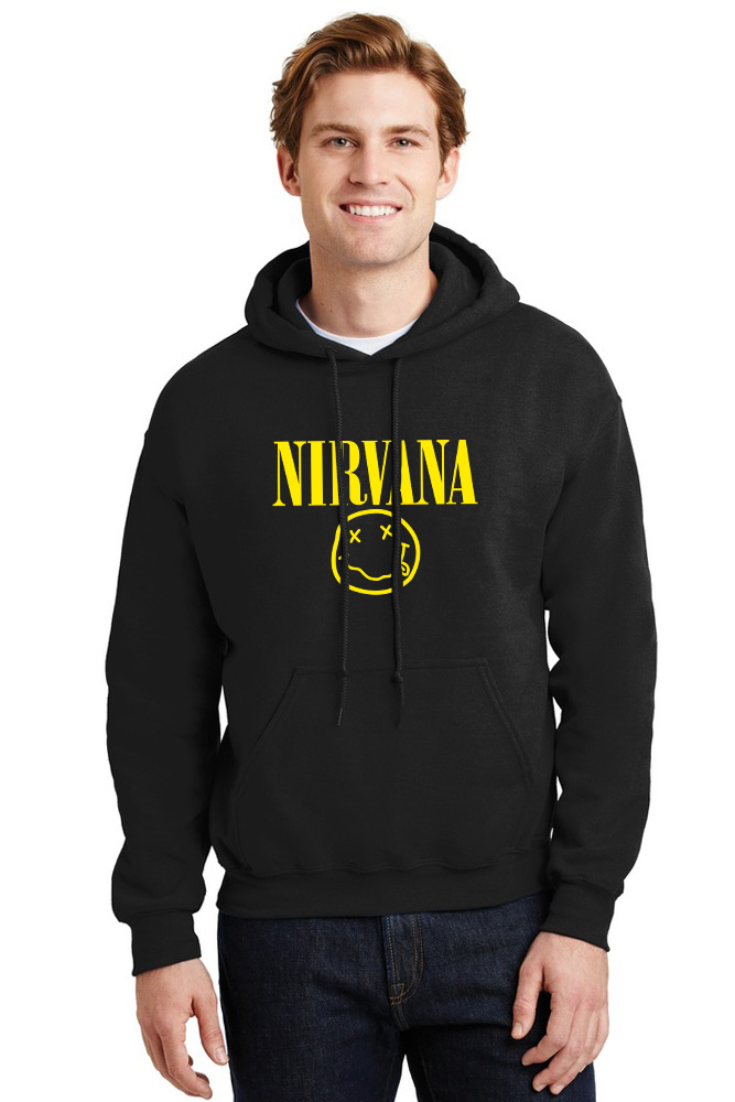 Hoodie Nirvana Face Art Rock Avenue Black ανδρικά Φούτερ Simple Wear