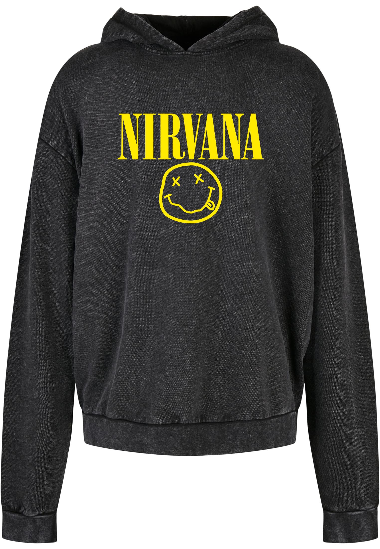 Oversized Premium Hoodie Nirvana Face Art Rock Avenue Black
