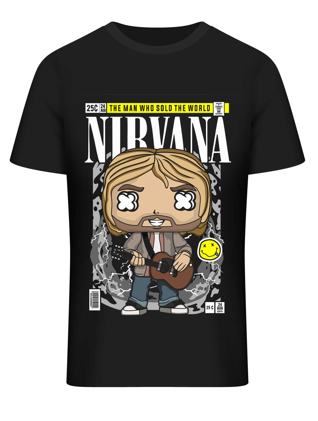 T-Shirt Nirvana Kurt Cobain Pop Culture Black