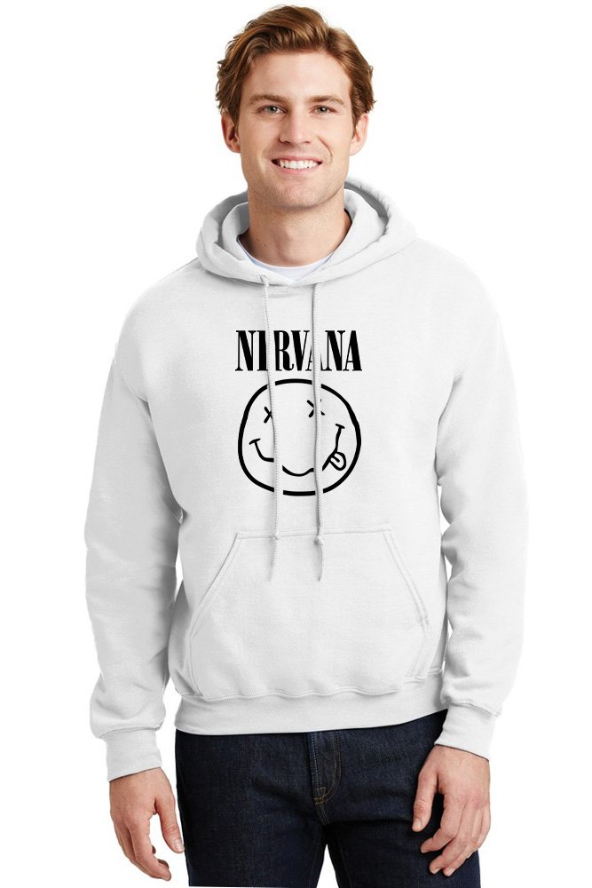 Hoodie Nirvana Logo Album Art Rock Avenue White ανδρικά Φούτερ Simple Wear