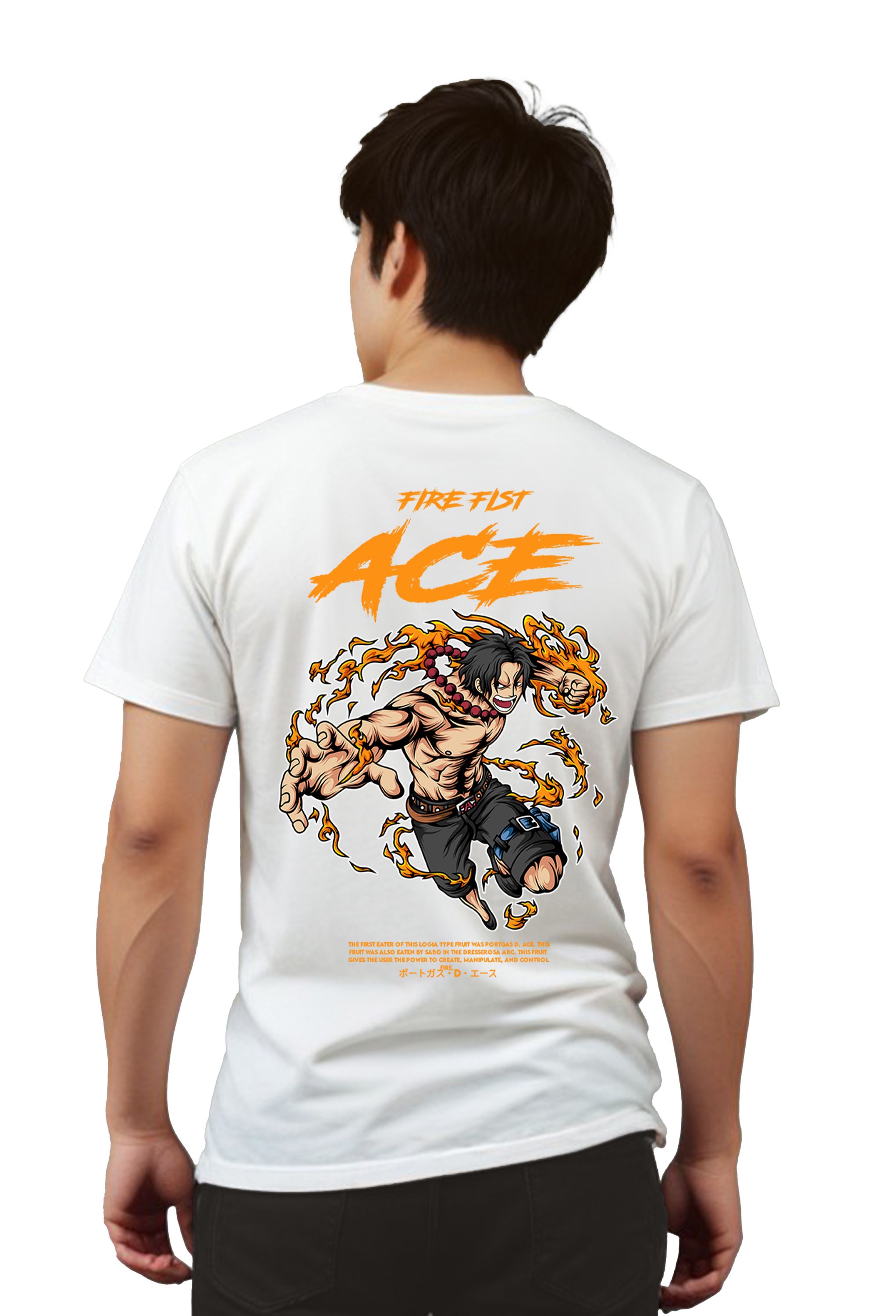 T-Shirt One Piece Ace Pop Culture White ανδρικά Basic T-Shirts Simple Wear Μπλουζάκια κοντομάνικα