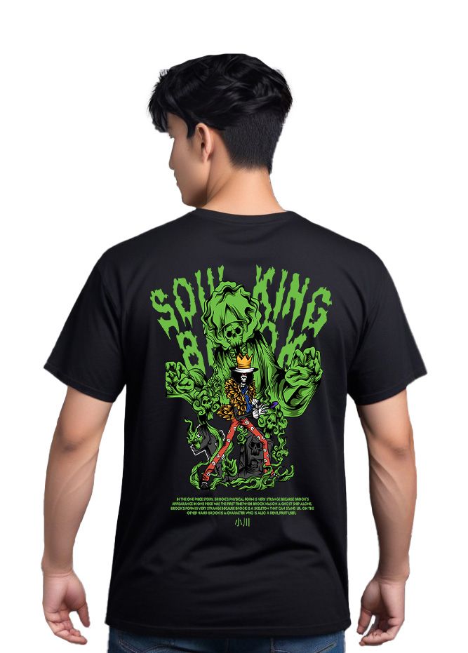 T-Shirt One Piece Brook Pop Culture Black ανδρικά Basic T-Shirts Simple Wear Μπλουζάκια κοντομάνικα