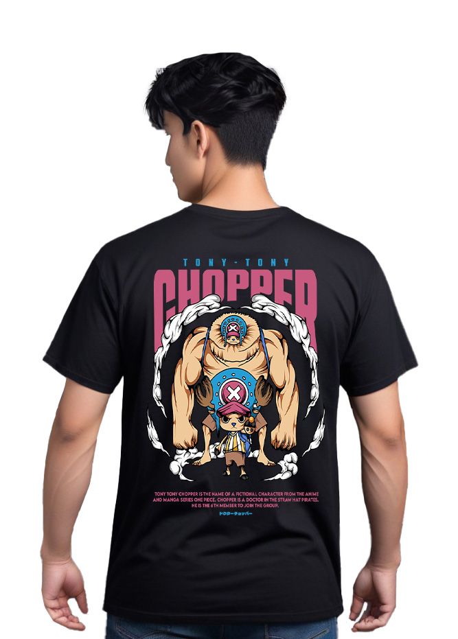 T-Shirt One Piece Chopper Pop Culture Black ανδρικά Basic T-Shirts Simple Wear Μπλουζάκια κοντομάνικα