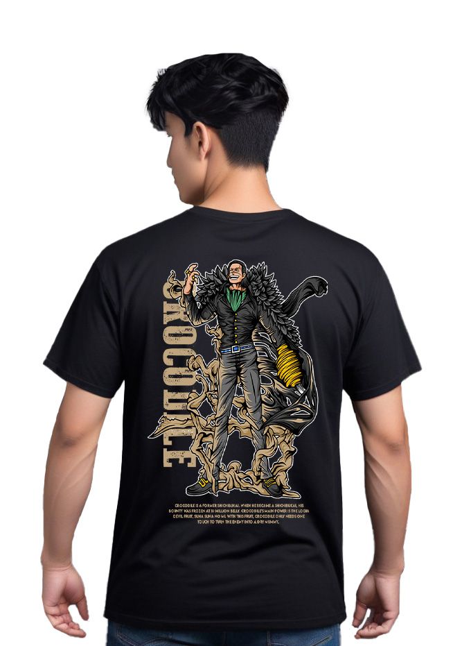 T-Shirt One Piece Crocodile Pop Culture Black ανδρικά Basic T-Shirts Simple Wear Μπλουζάκια κοντομάνικα