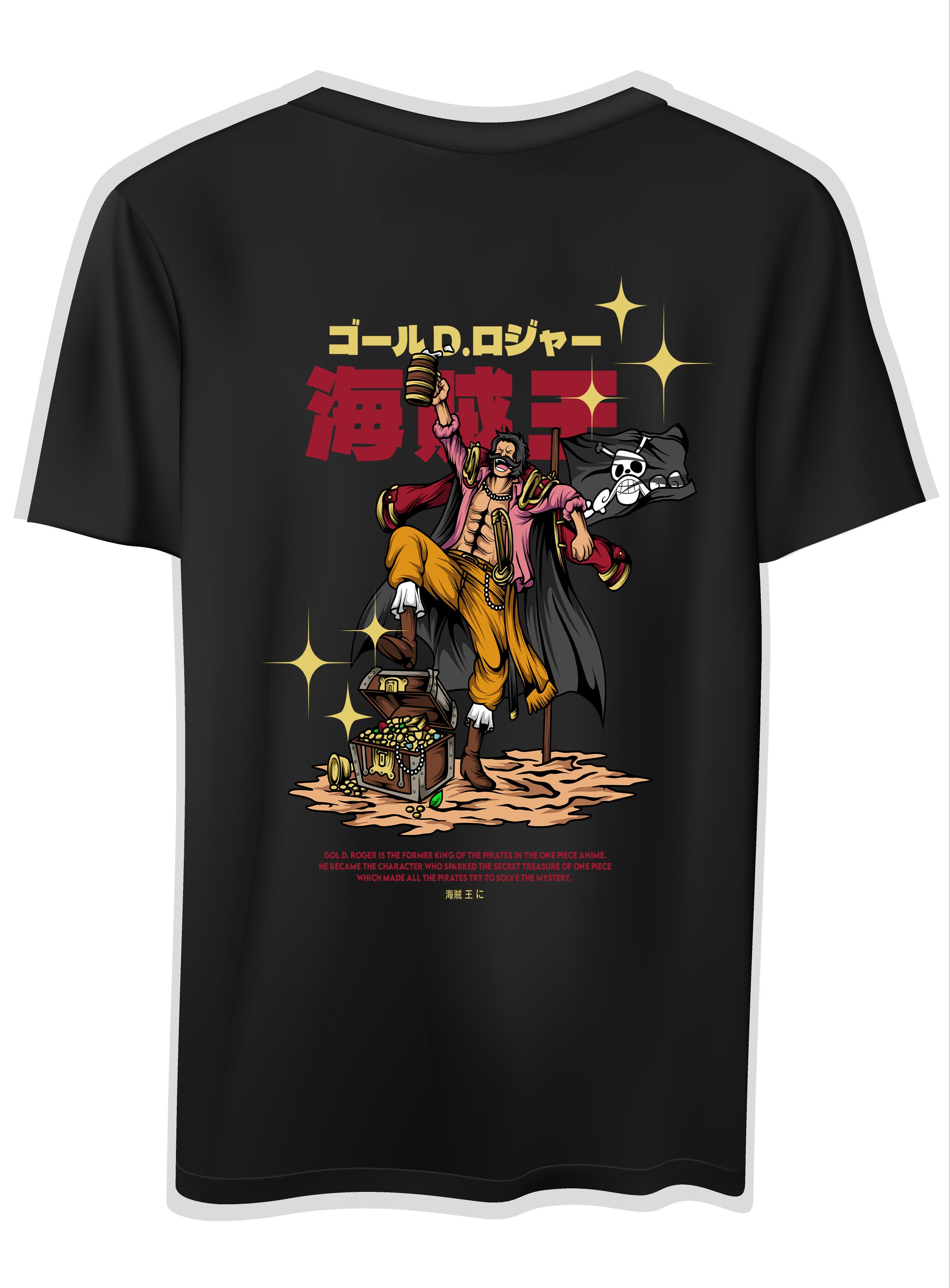 T-Shirt One Piece Gol D. Roger Pop Culture Black