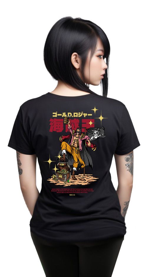 T-Shirt One Piece Gol D Roger Pop Culture Black ανδρικά Basic T-Shirts Simple Wear Μπλουζάκια κοντομάνικα