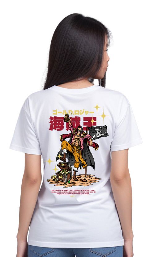 T-Shirt One Piece Gol D Roger Pop Culture White ανδρικά Basic T-Shirts Simple Wear Μπλουζάκια κοντομάνικα