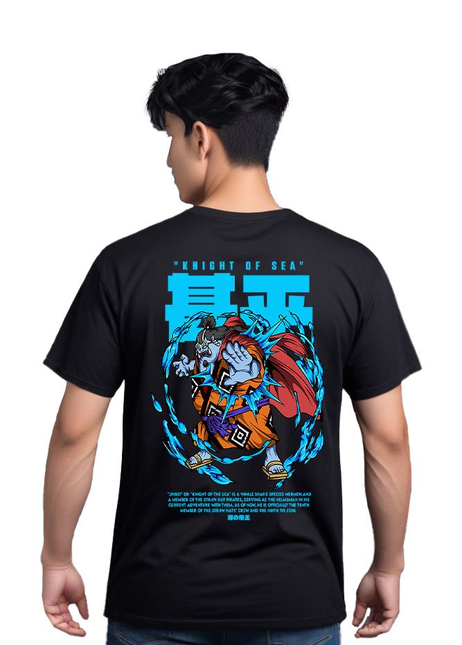 T-Shirt One Piece Jinbei Pop Culture Black ανδρικά Basic T-Shirts Simple Wear Μπλουζάκια κοντομάνικα