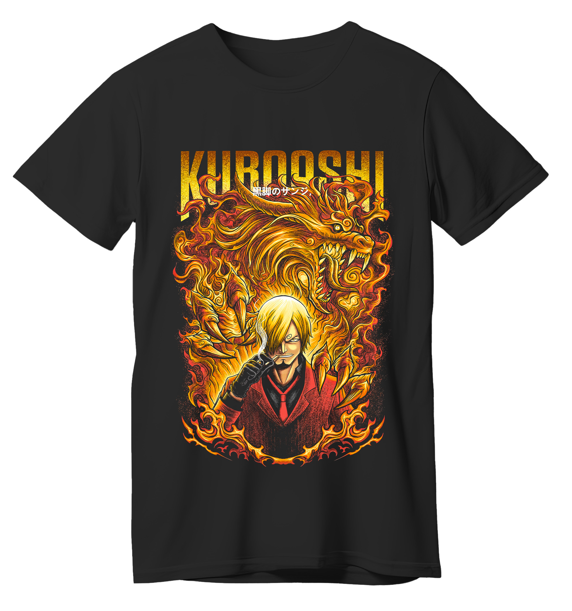 T-Shirt One Piece Kuroashi no Sanji Pop Culture Black