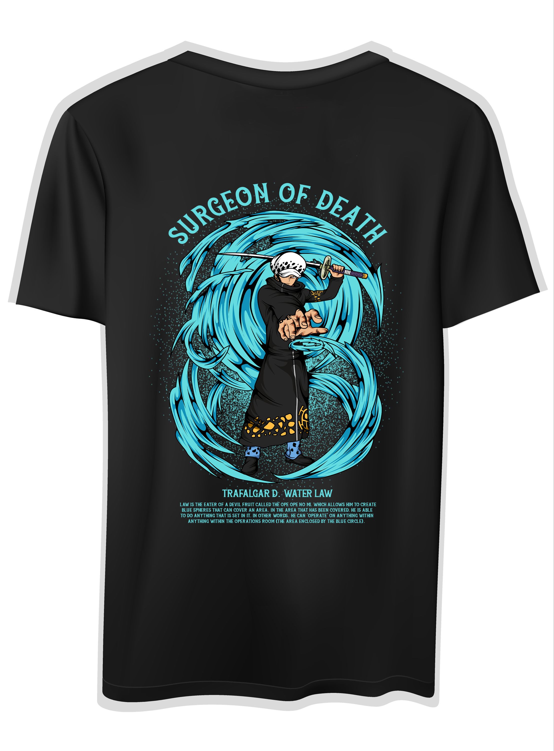 T-Shirt One Piece Law Pop Culture Black