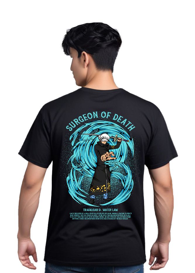 T-Shirt One Piece Law Pop Culture Black ανδρικά Basic T-Shirts Simple Wear Μπλουζάκια κοντομάνικα
