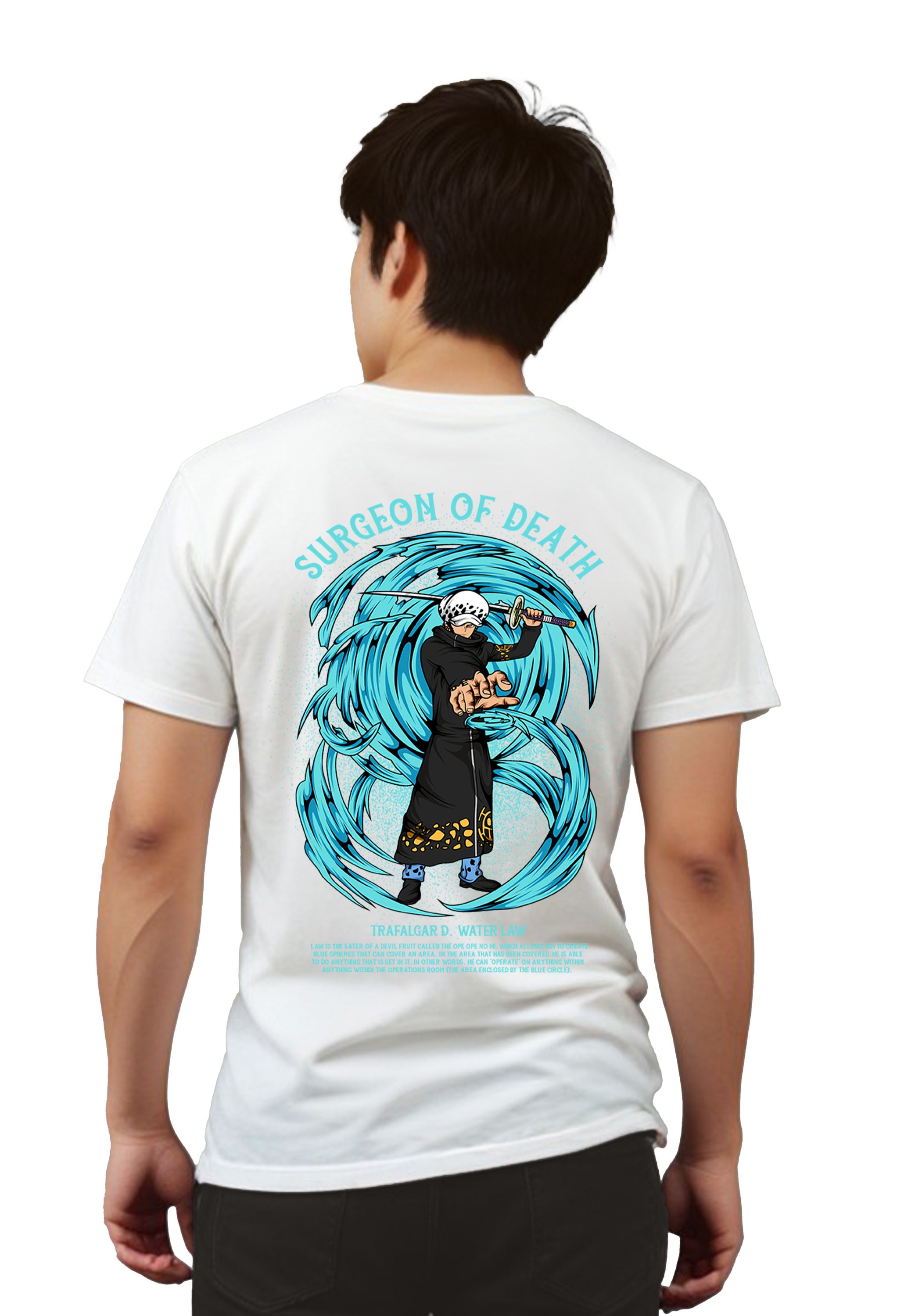 T-Shirt One Piece Law Pop Culture White ανδρικά Basic T-Shirts Simple Wear Μπλουζάκια κοντομάνικα