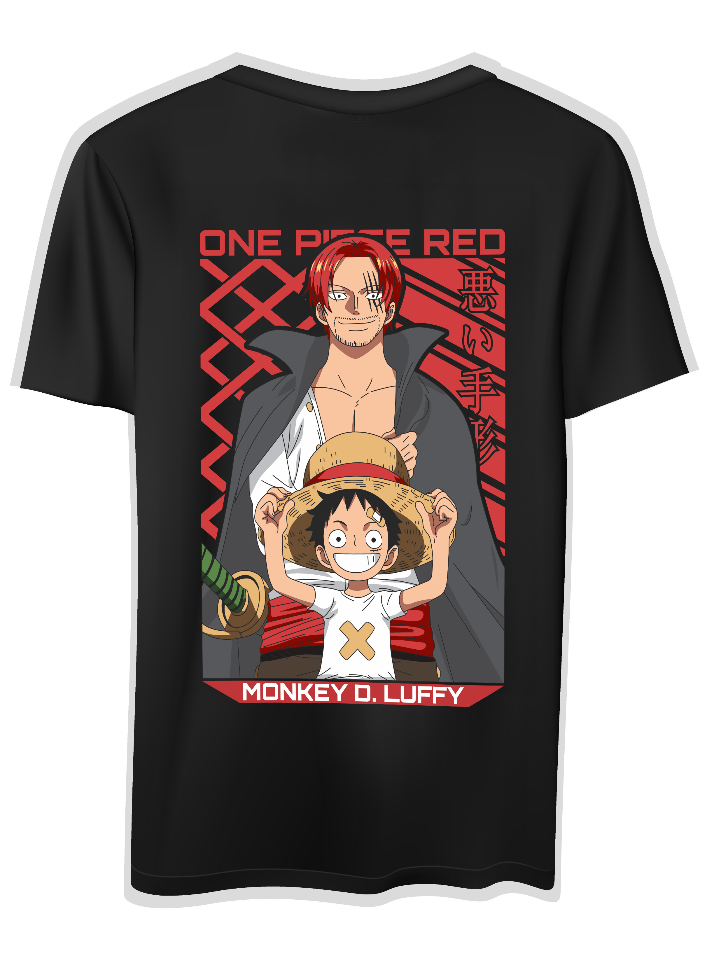T-Shirt One Piece Luffy Pop Culture Black