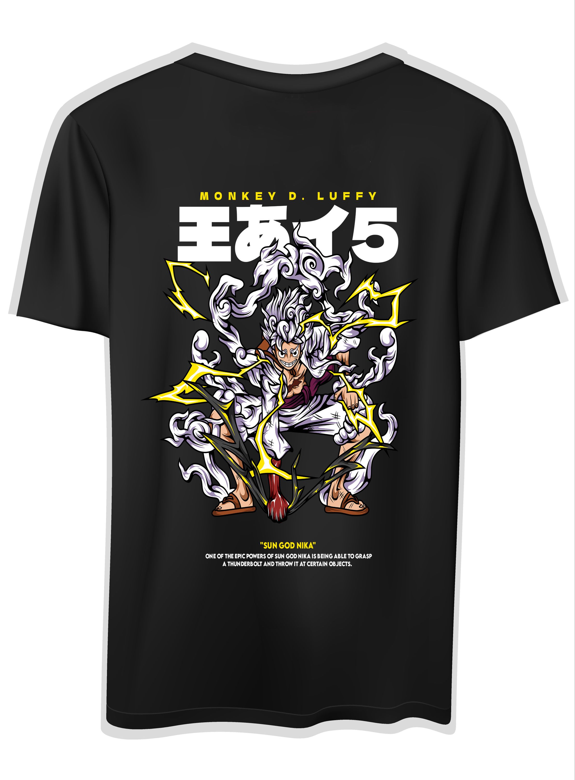 T-Shirt One Piece Luffy Gear 5 Pop Culture Black
