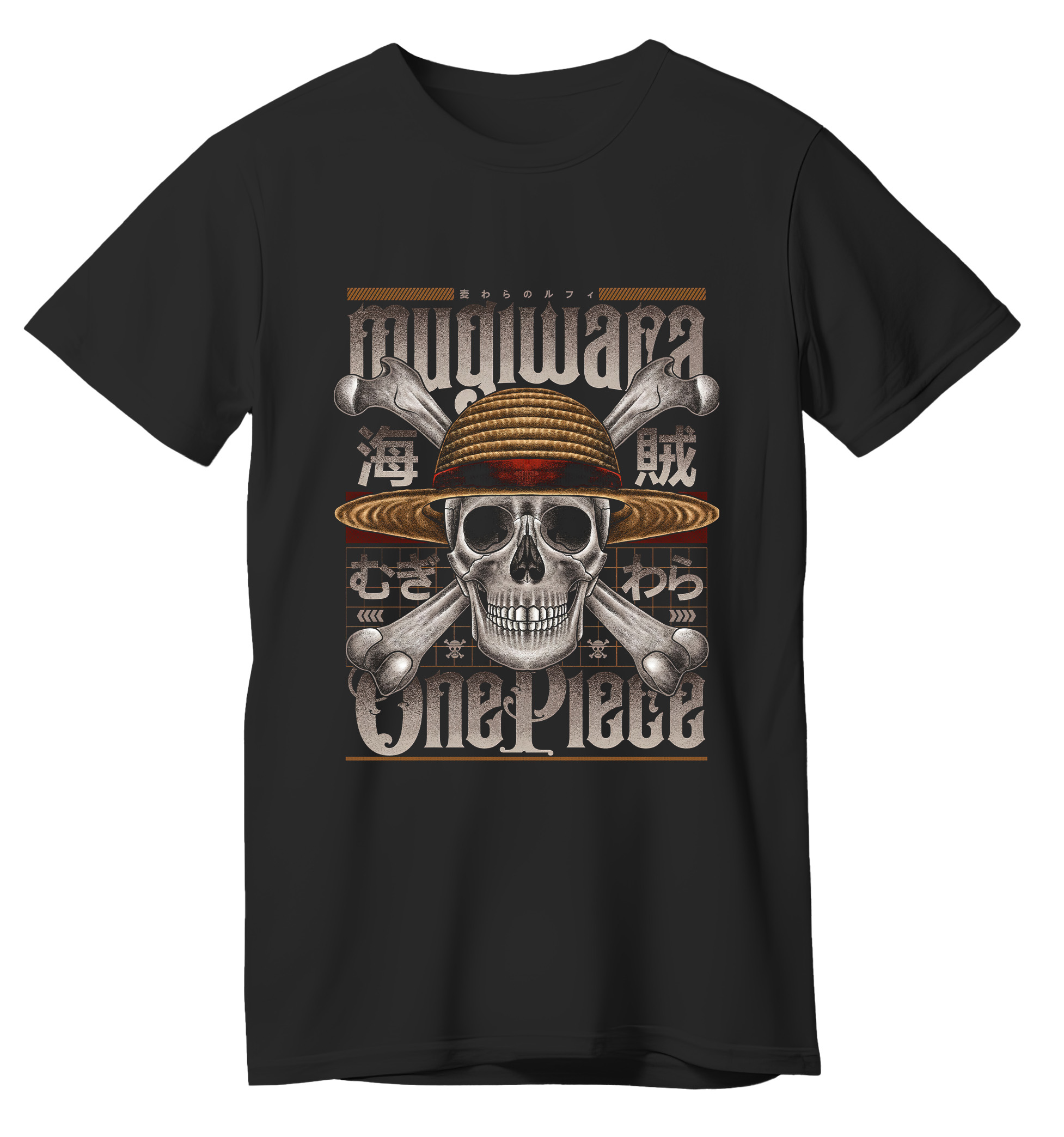 T-Shirt One Piece Mugiwara Pop Culture Black