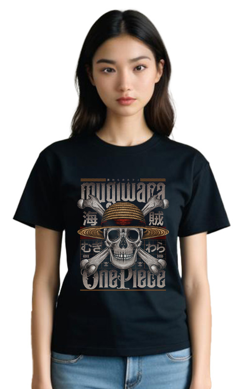 T-Shirt One Piece Mugiwara Pop Culture Black ανδρικά Basic T-Shirts Simple Wear Μπλουζάκια κοντομάνικα