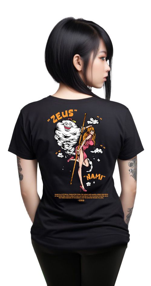 T-Shirt One Piece Nami Pop Culture Black ανδρικά Basic T-Shirts Simple Wear Μπλουζάκια κοντομάνικα