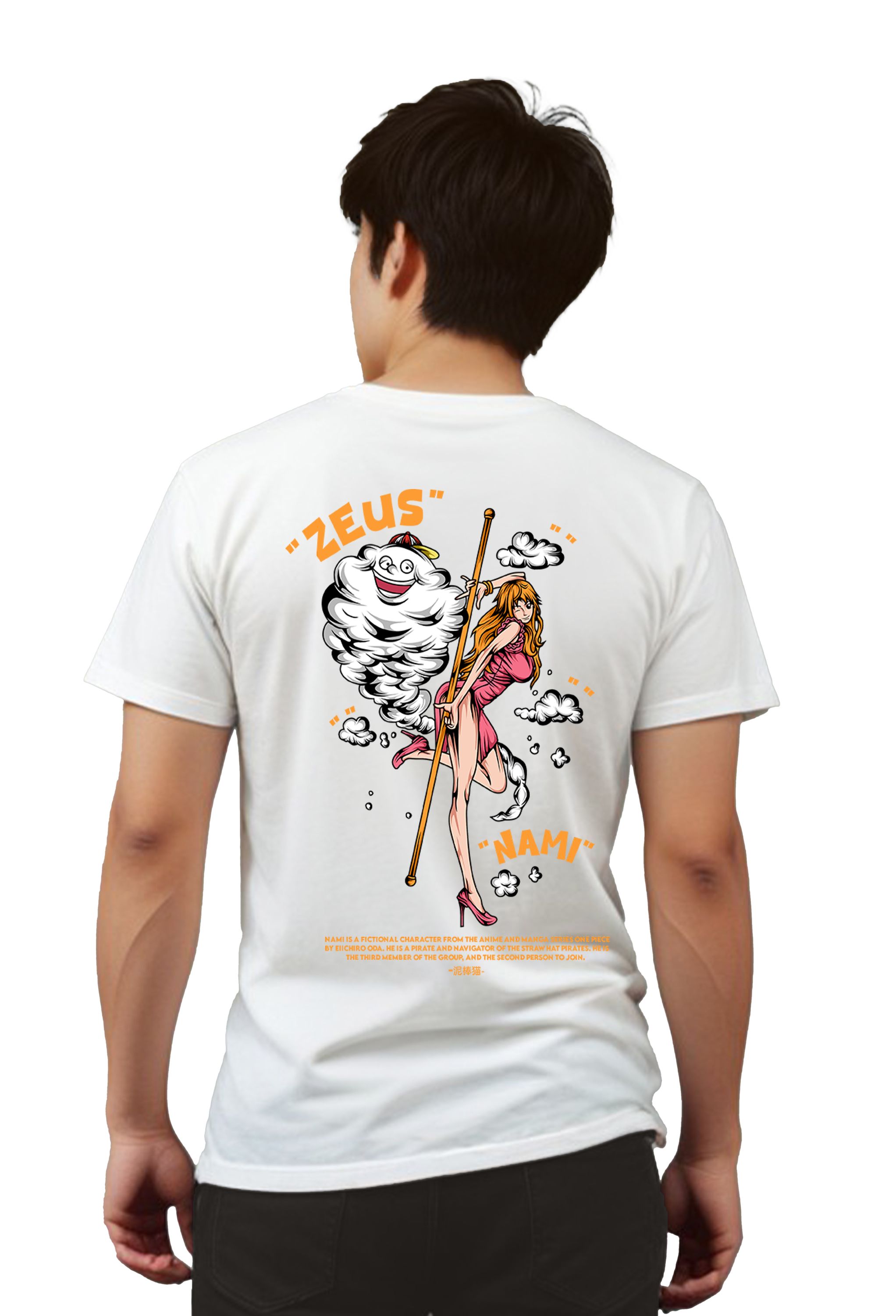 T-Shirt One Piece Nami Pop Culture White ανδρικά Basic T-Shirts Simple Wear Μπλουζάκια κοντομάνικα