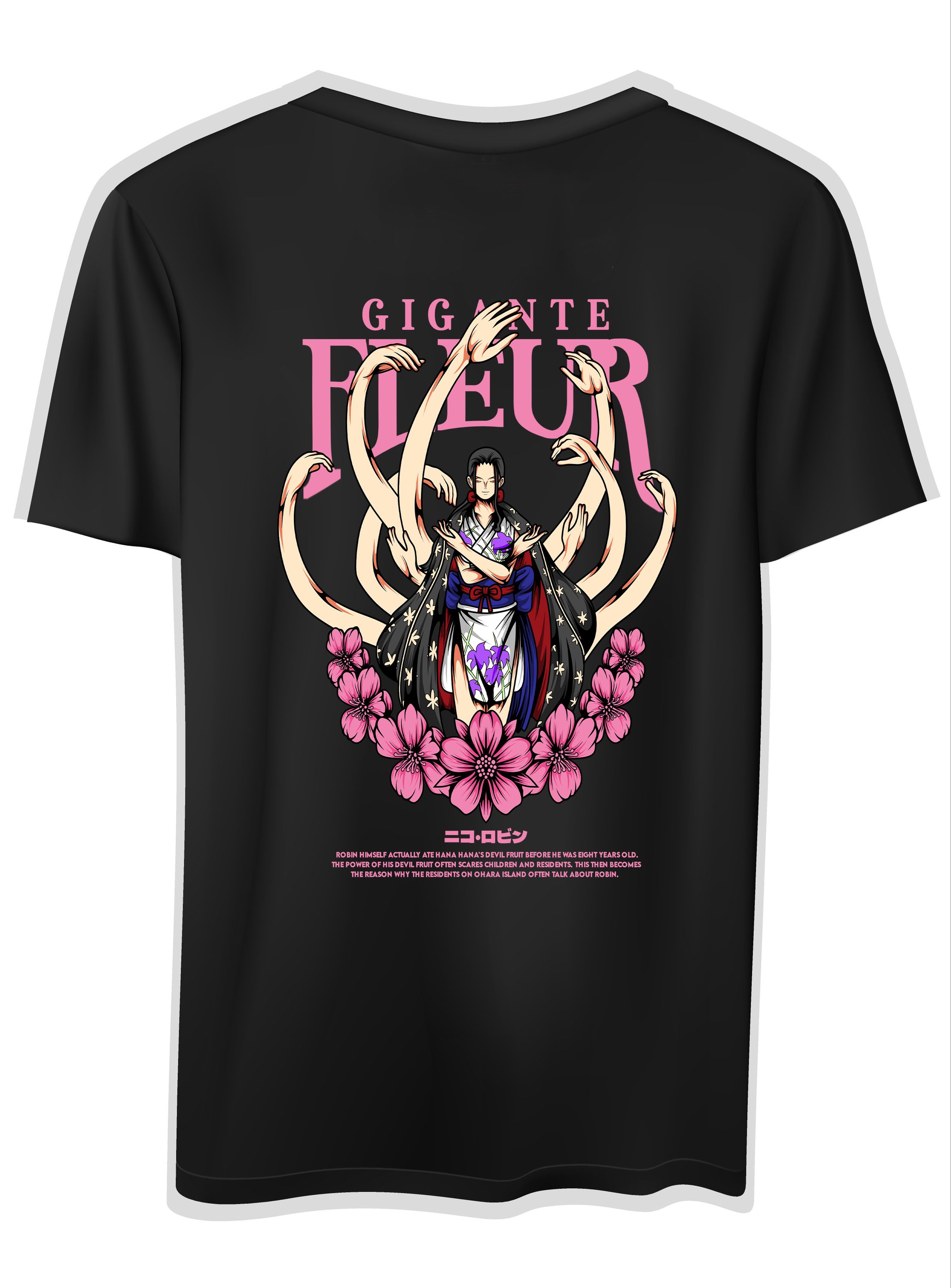 T-Shirt One Piece Nico Robin Pop Culture Black