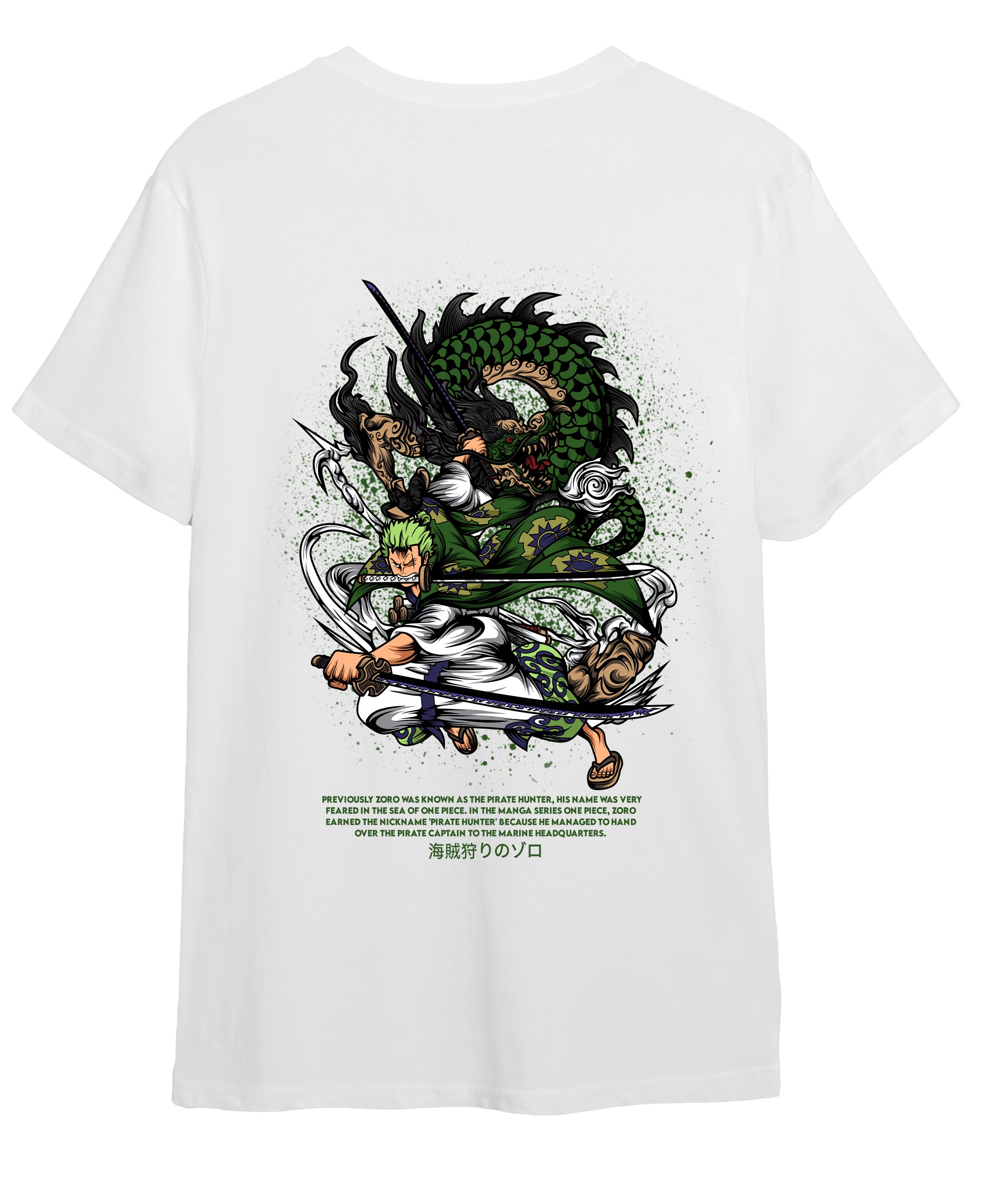 T-Shirt One Piece Roronoa Zoro Pop Culture White