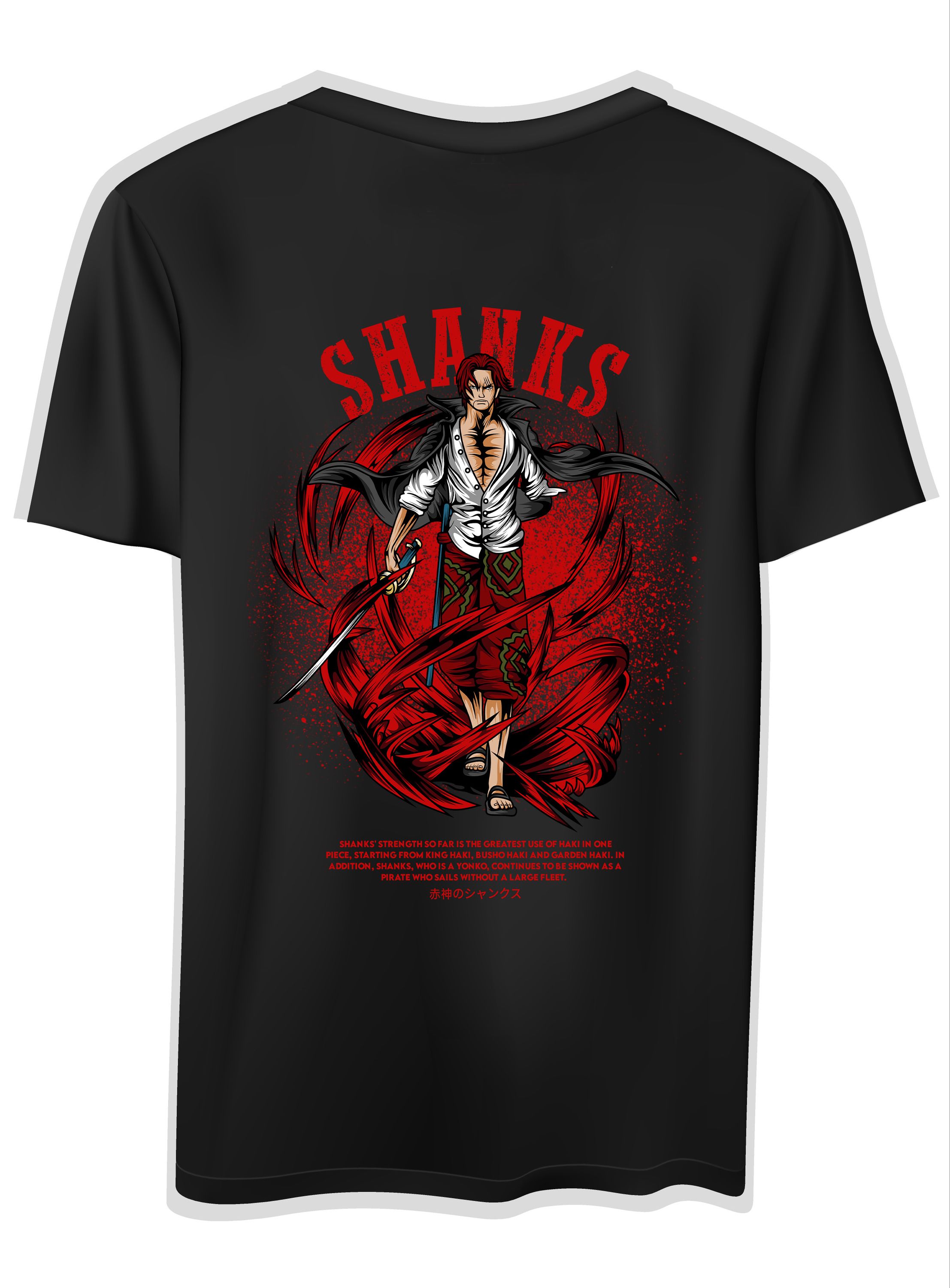 T-Shirt One Piece Shanks Pop Culture Black