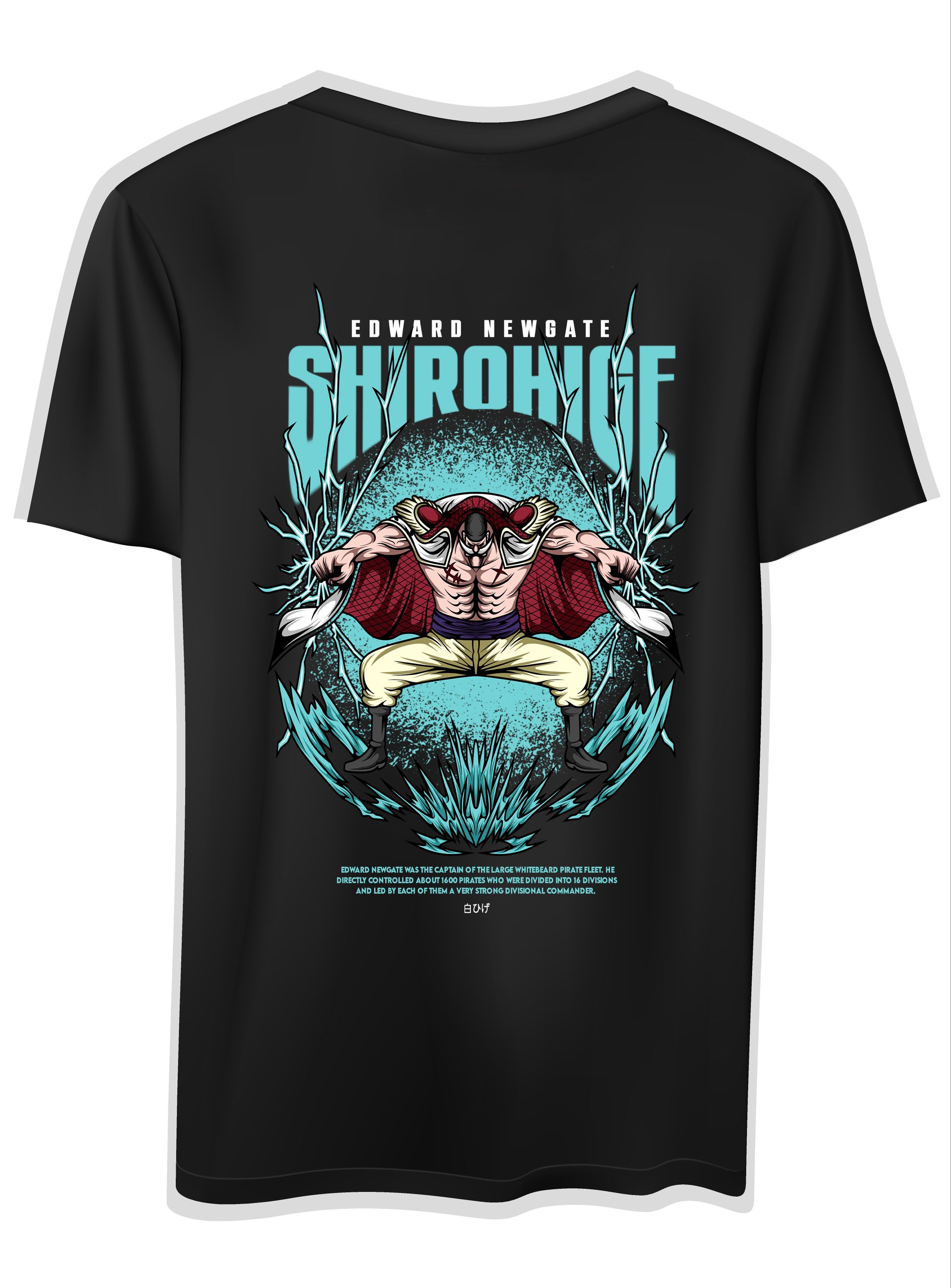 T-Shirt One Piece Shirohige White Pop Culture Black