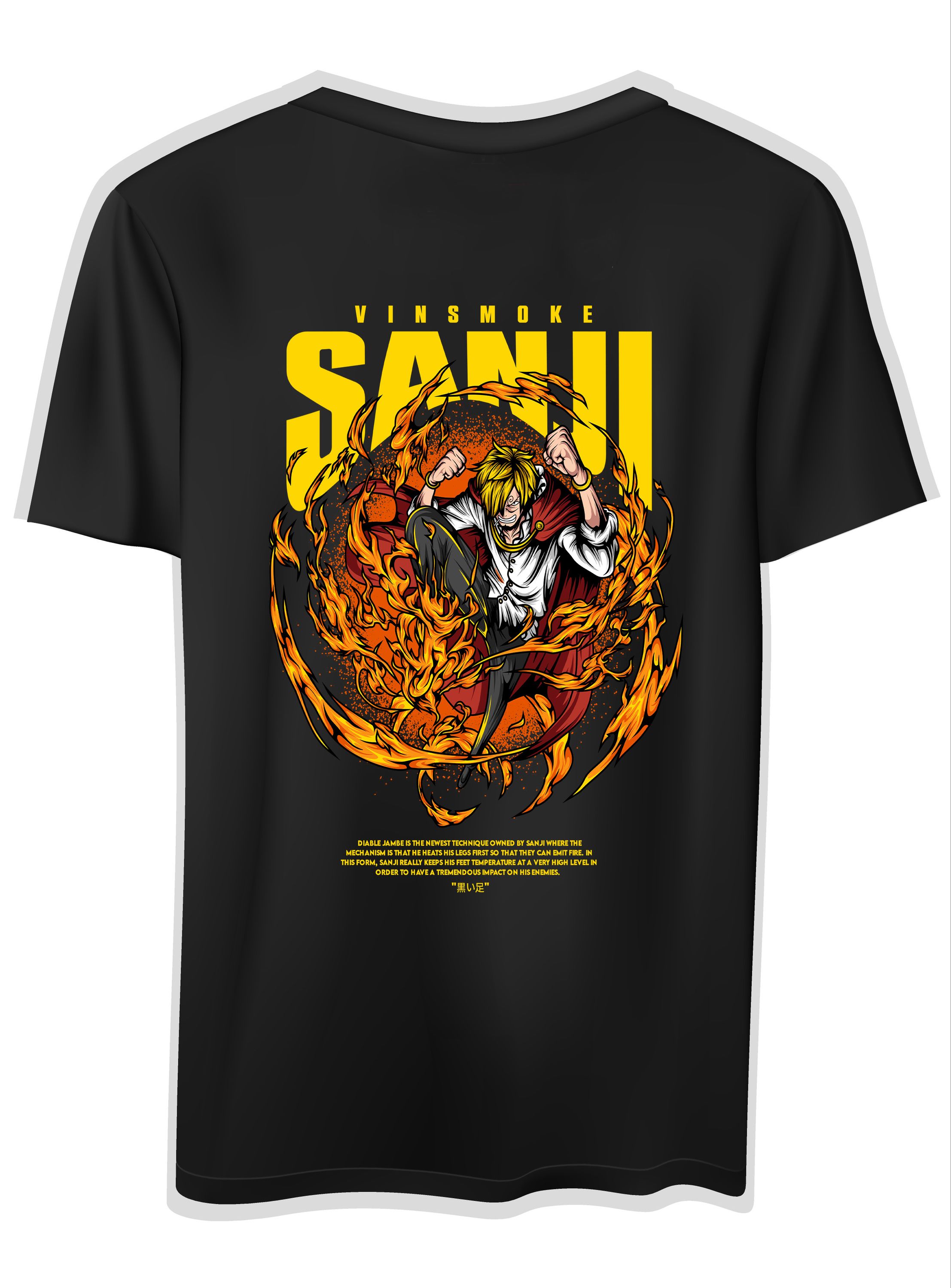 T-Shirt One Piece Vinsmoke Sanji Pop Culture Black
