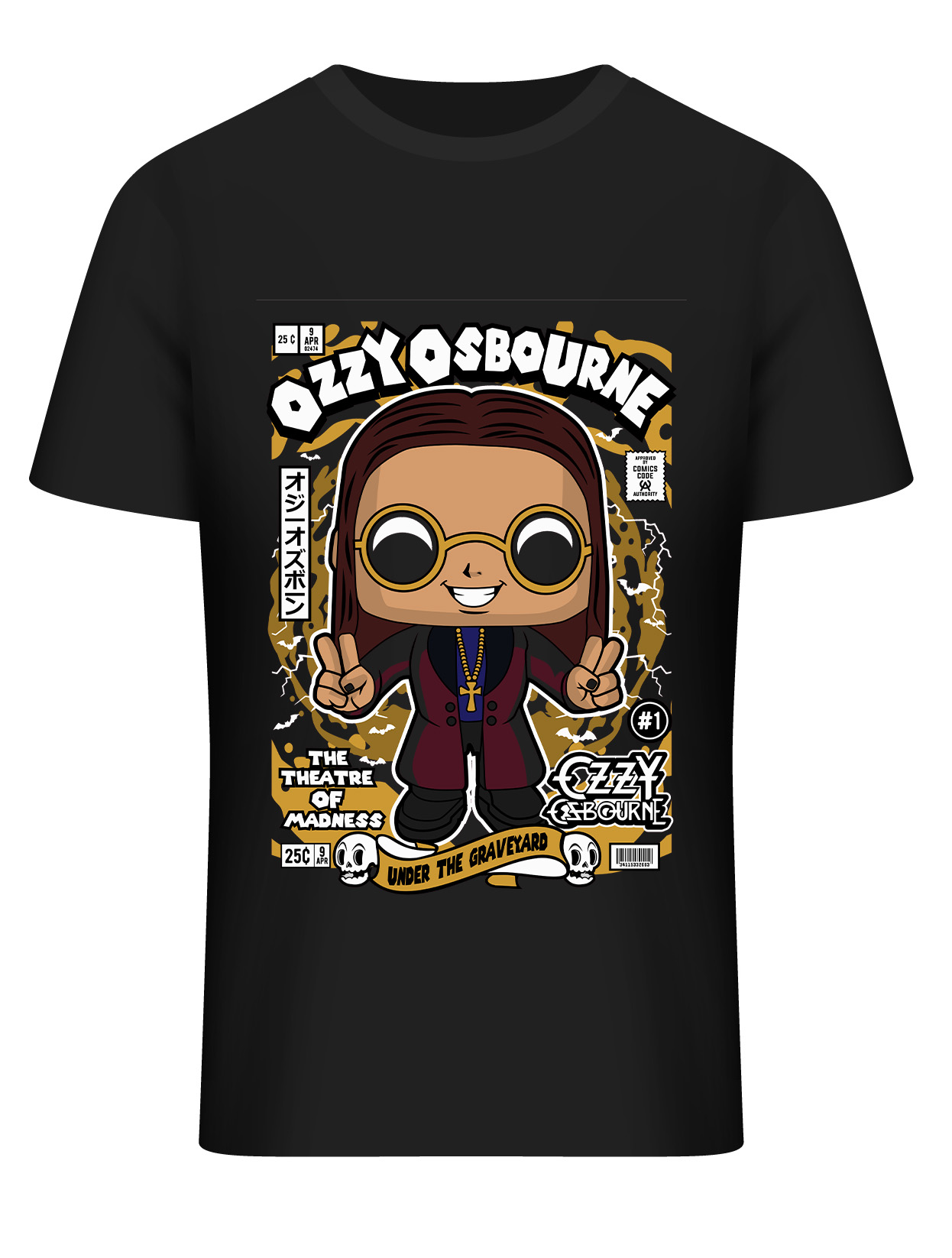 T-Shirt Ozzy Osbourne Pop Culture Black