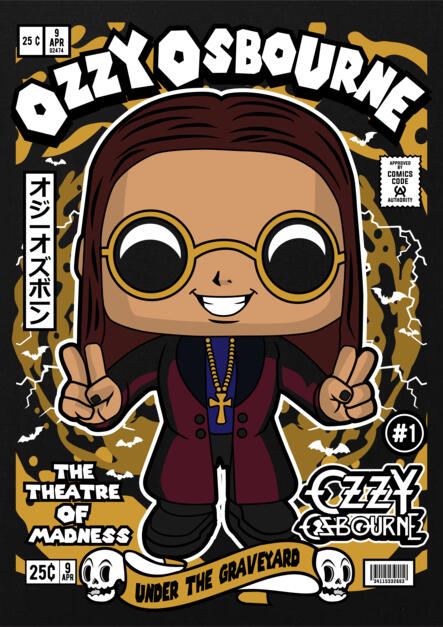 T-Shirt Ozzy Osbourne Pop Culture Black ανδρικά Basic T-Shirts Simple Wear Μπλουζάκια κοντομάνικα