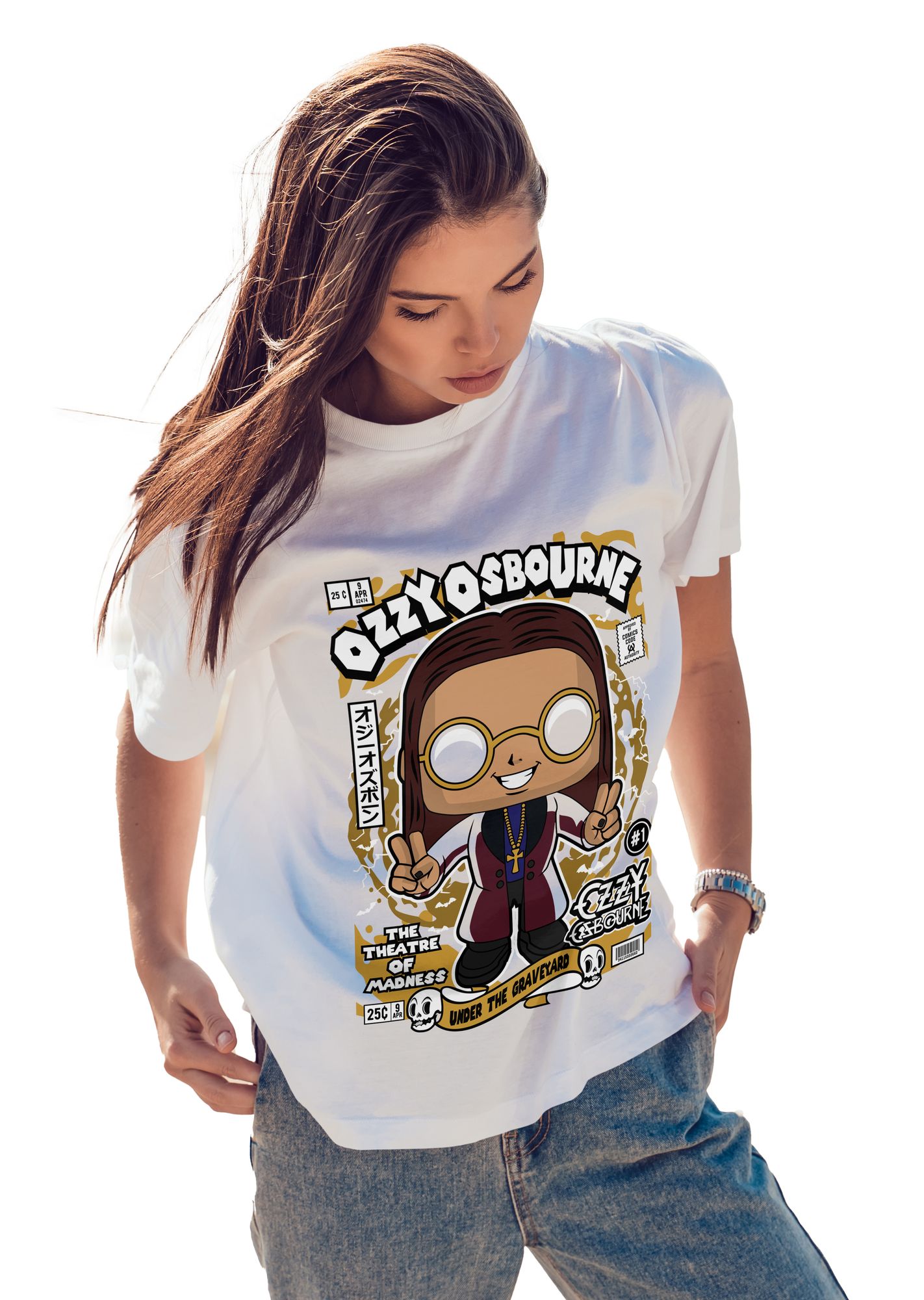 T-Shirt Ozzy Osbourne Pop Culture White ανδρικά Basic T-Shirts Simple Wear Μπλουζάκια κοντομάνικα