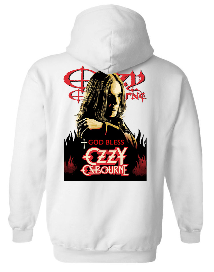 Hoodie Ozzy Osbourne 1 Rock Avenue White