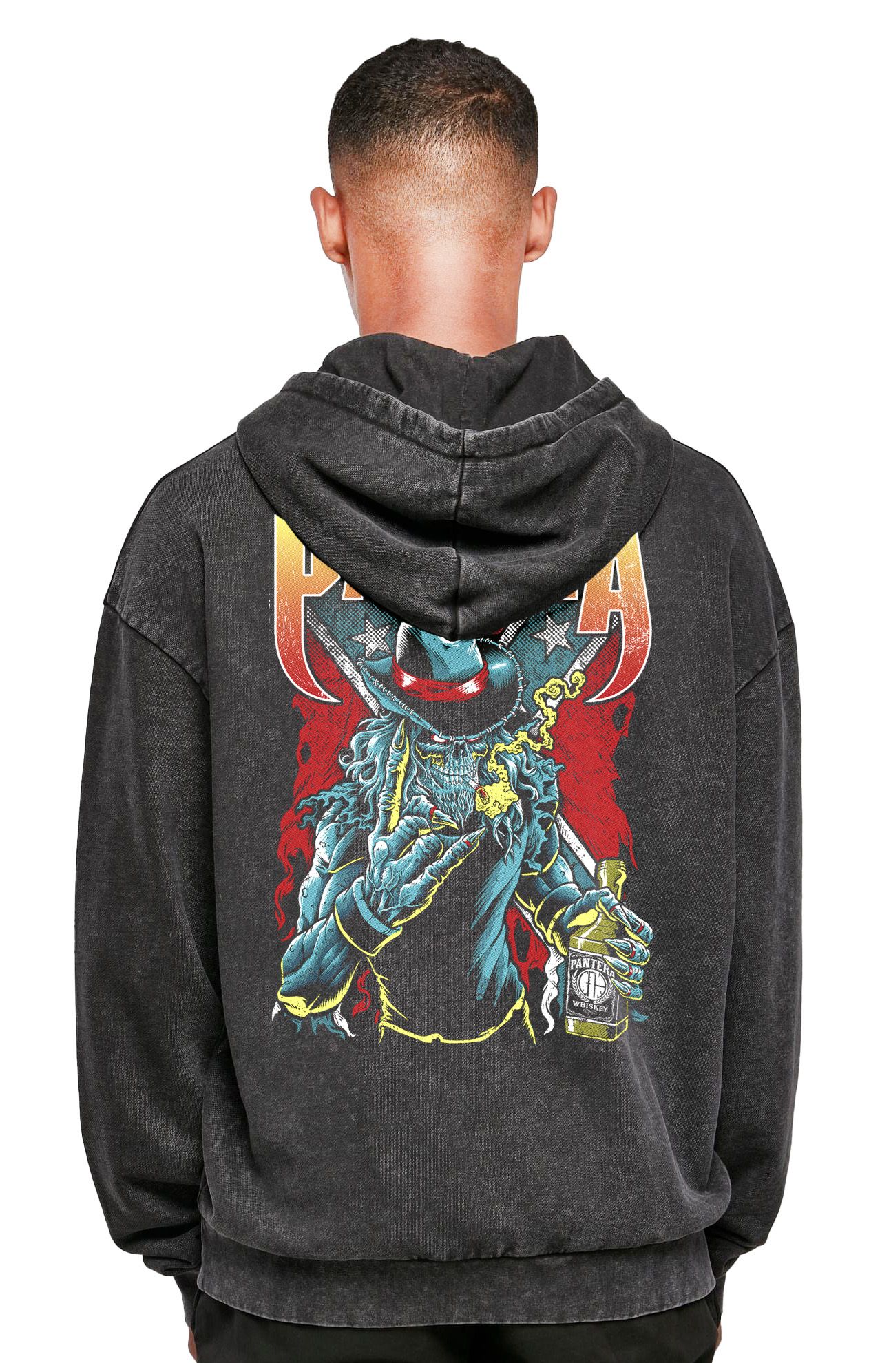 Oversized Premium Hoodie Pantera Rock Avenue Black ανδρικά Φούτερ Simple Wear