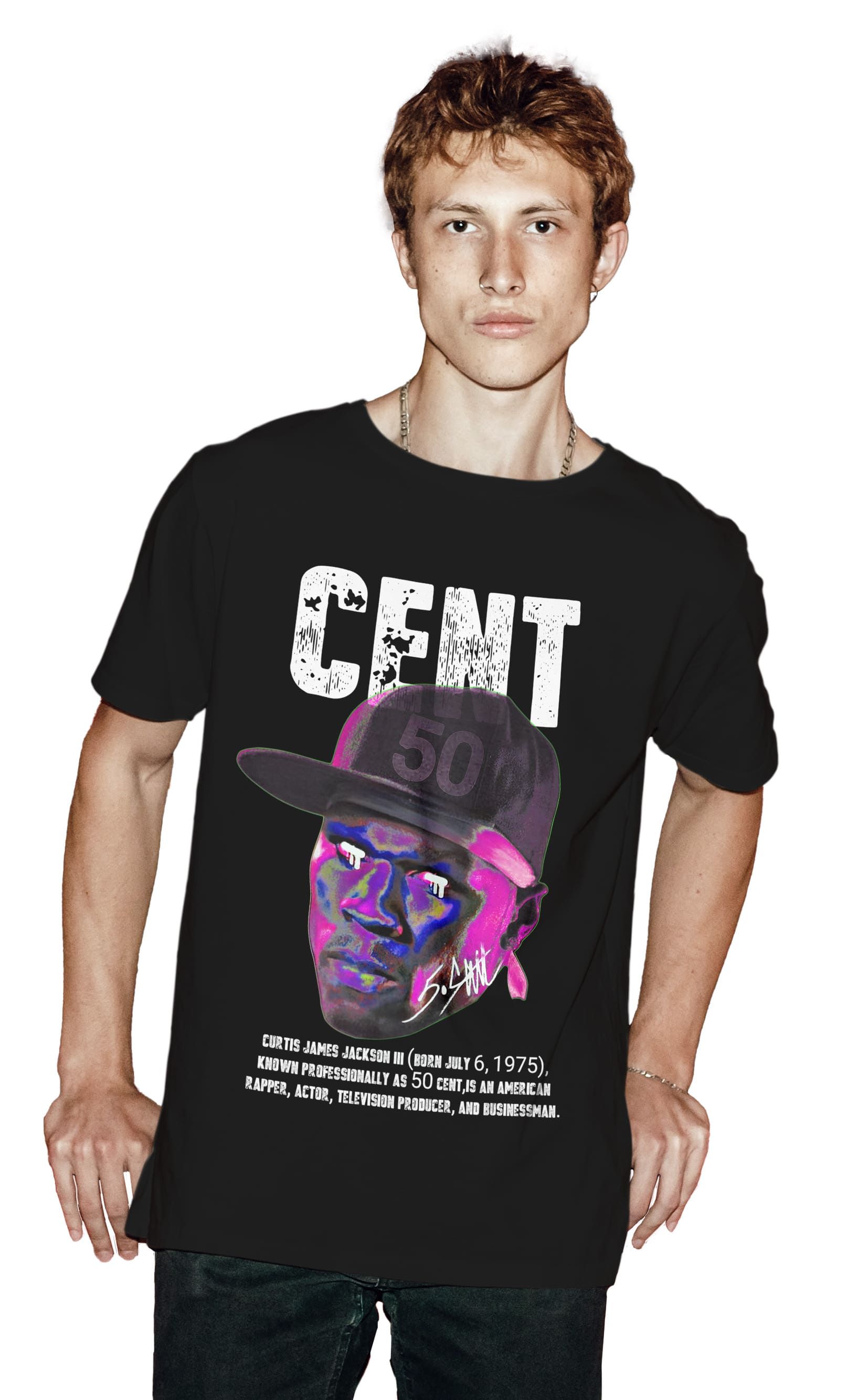 T-Shirt 50Cent Pop Culture Black ανδρικά Basic T-Shirts Simple Wear Μπλουζάκια κοντομάνικα