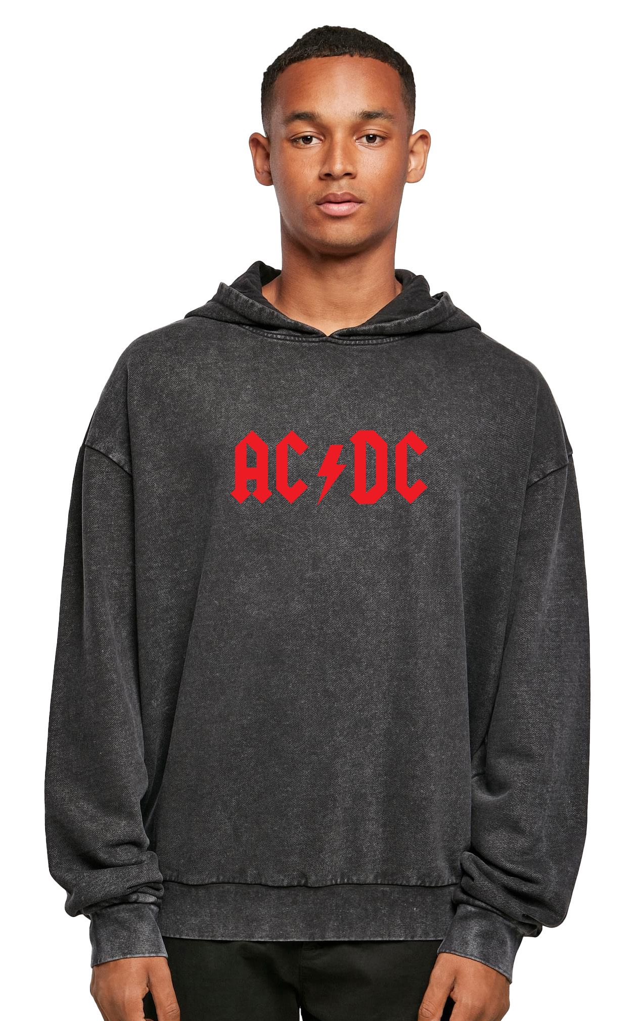 Oversized Premium Hoodie Acdc Logo Art Rock Avenue Black ανδρικά Φούτερ Simple Wear