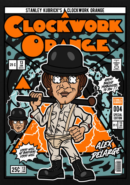 T-Shirt Alex Delarge Clockwork Orange Pop Culture Black ανδρικά Basic T-Shirts Simple Wear Μπλουζάκια κοντομάνικα