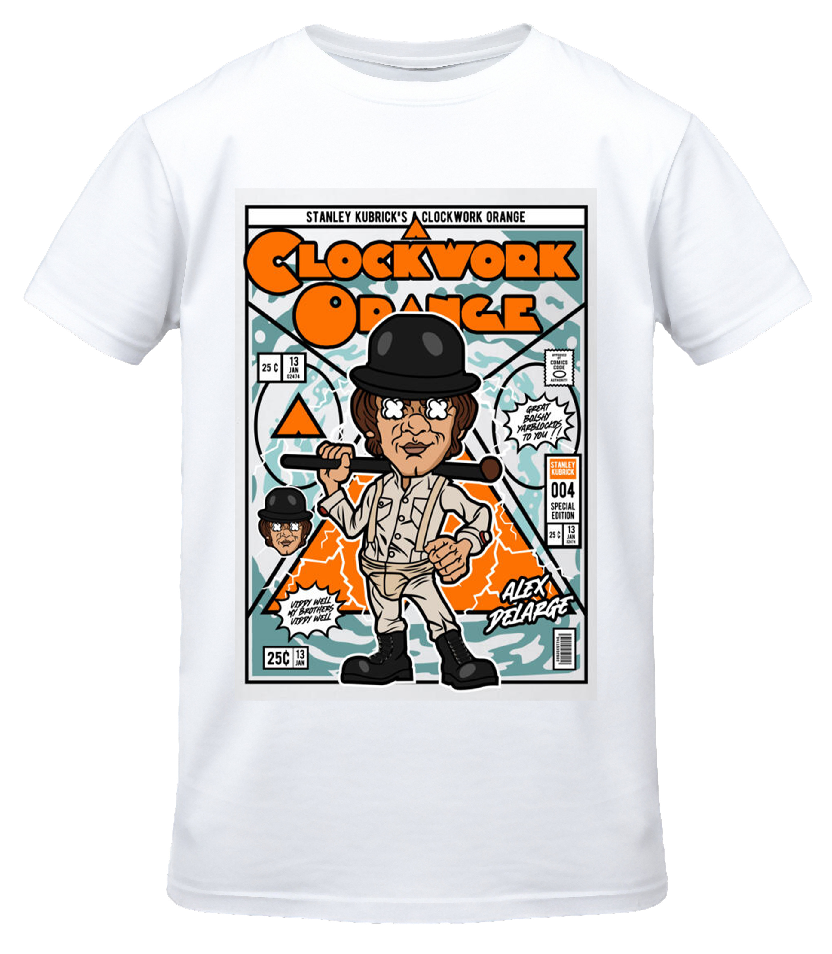 T-Shirt Alex Delarge Clockwork Orange Pop Culture White