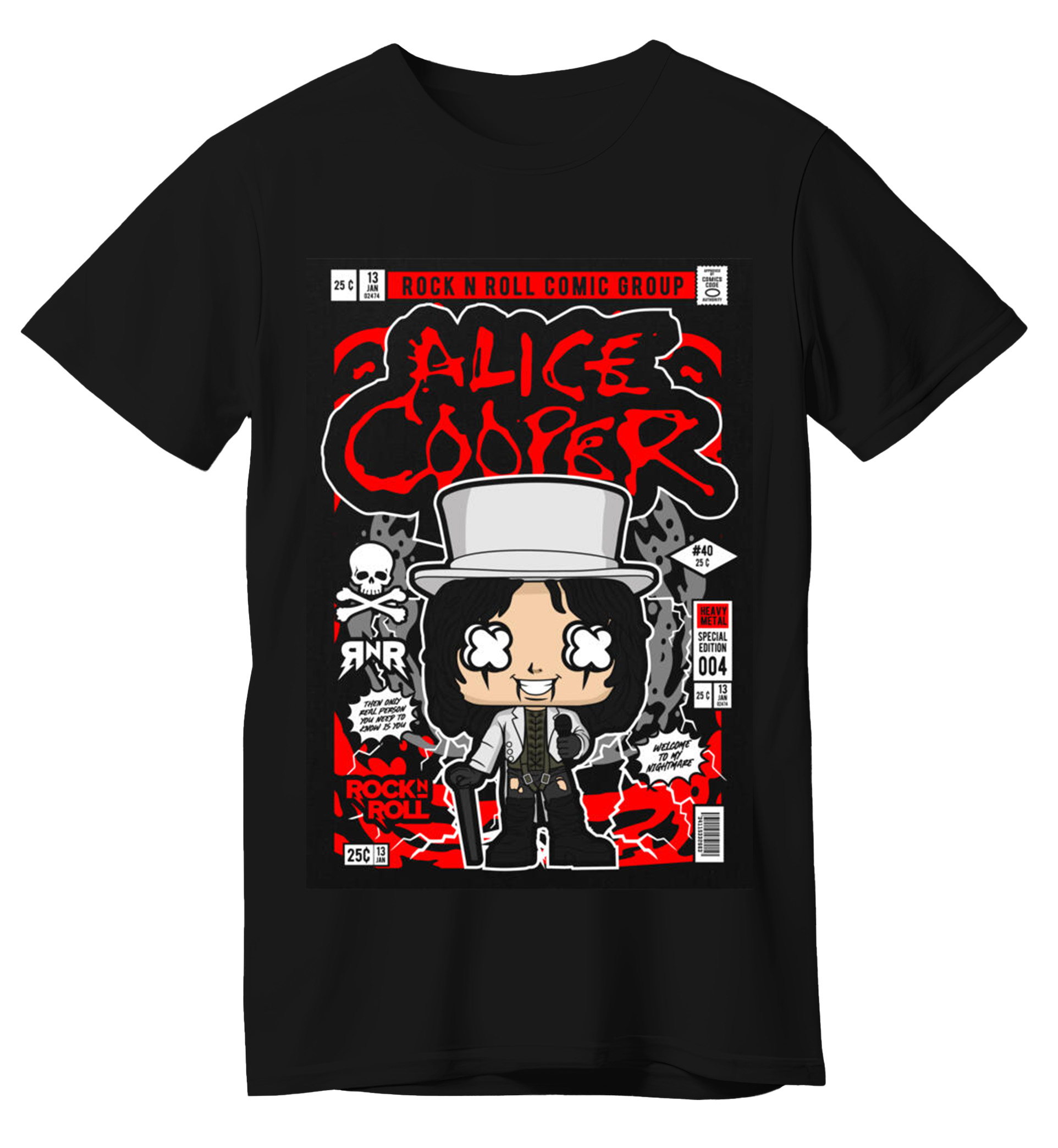 T-Shirt Alice Cooper Pop Culture Black