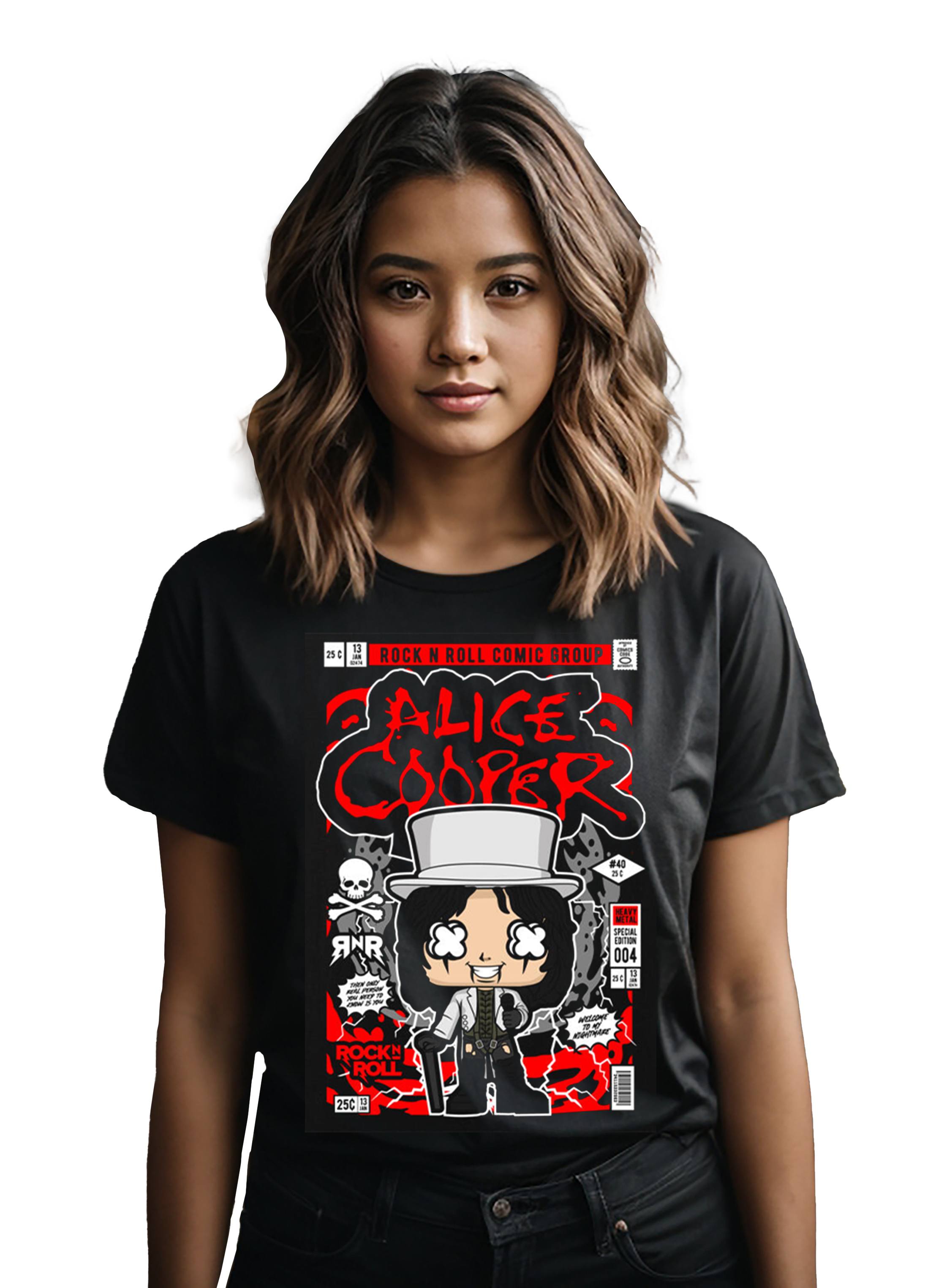 T-Shirt Alice Cooper Pop Culture Black ανδρικά Basic T-Shirts Simple Wear Μπλουζάκια κοντομάνικα