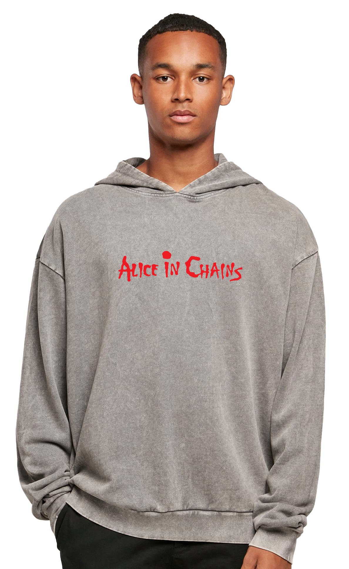Oversized Premium Hoodie Alice In Chains Logo Name Art Rock Avenue Asphalt ανδρικά Φούτερ Simple Wear