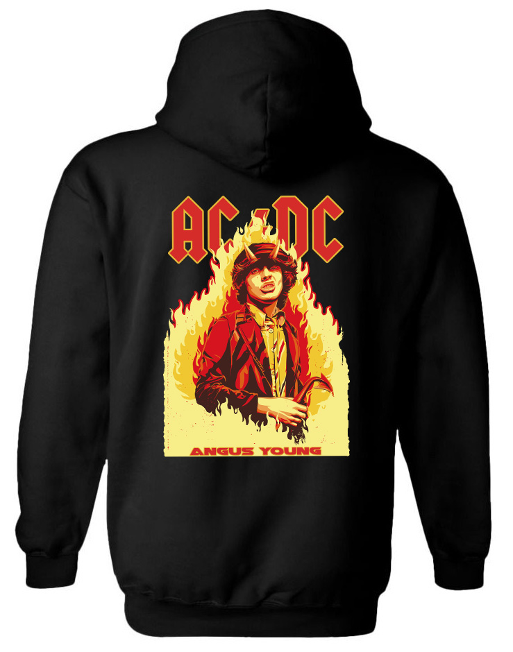 Hoodie Angus Young Art1 Rock Avenue Black