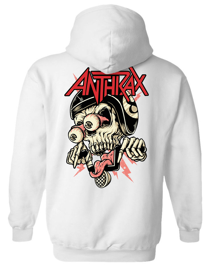 Hoodie Anthrax Rock Avenue White
