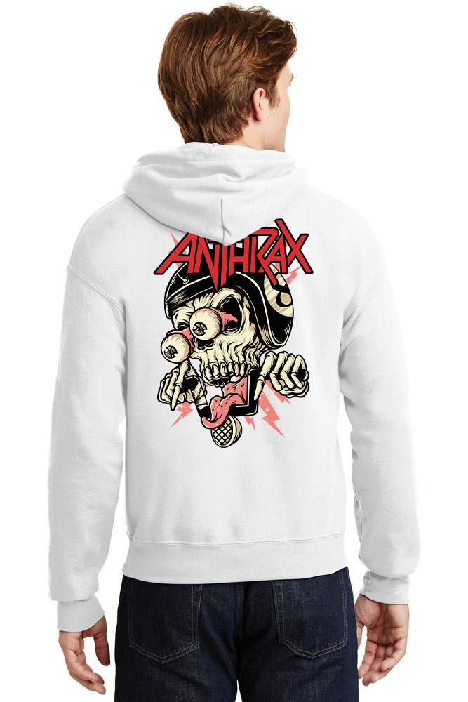 Hoodie Anthrax Rock Avenue White ανδρικά Φούτερ Simple Wear