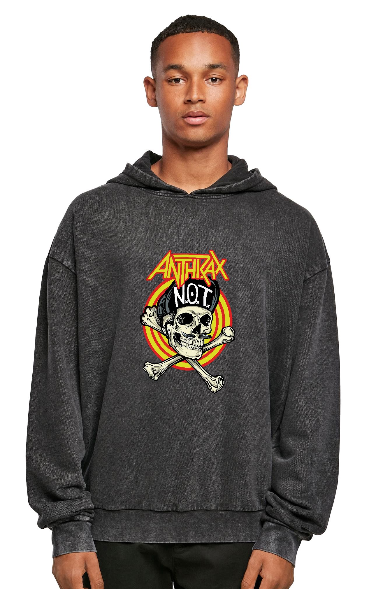 Oversized Premium Hoodie Anthrax Art2 Rock Avenue Black ανδρικά Φούτερ Simple Wear