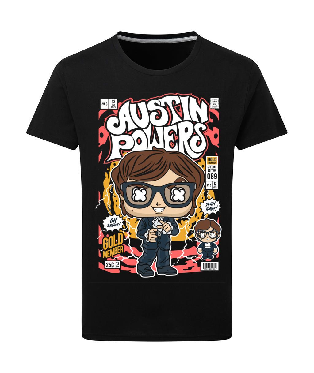 T-Shirt Austin Powers Pop Culture Black