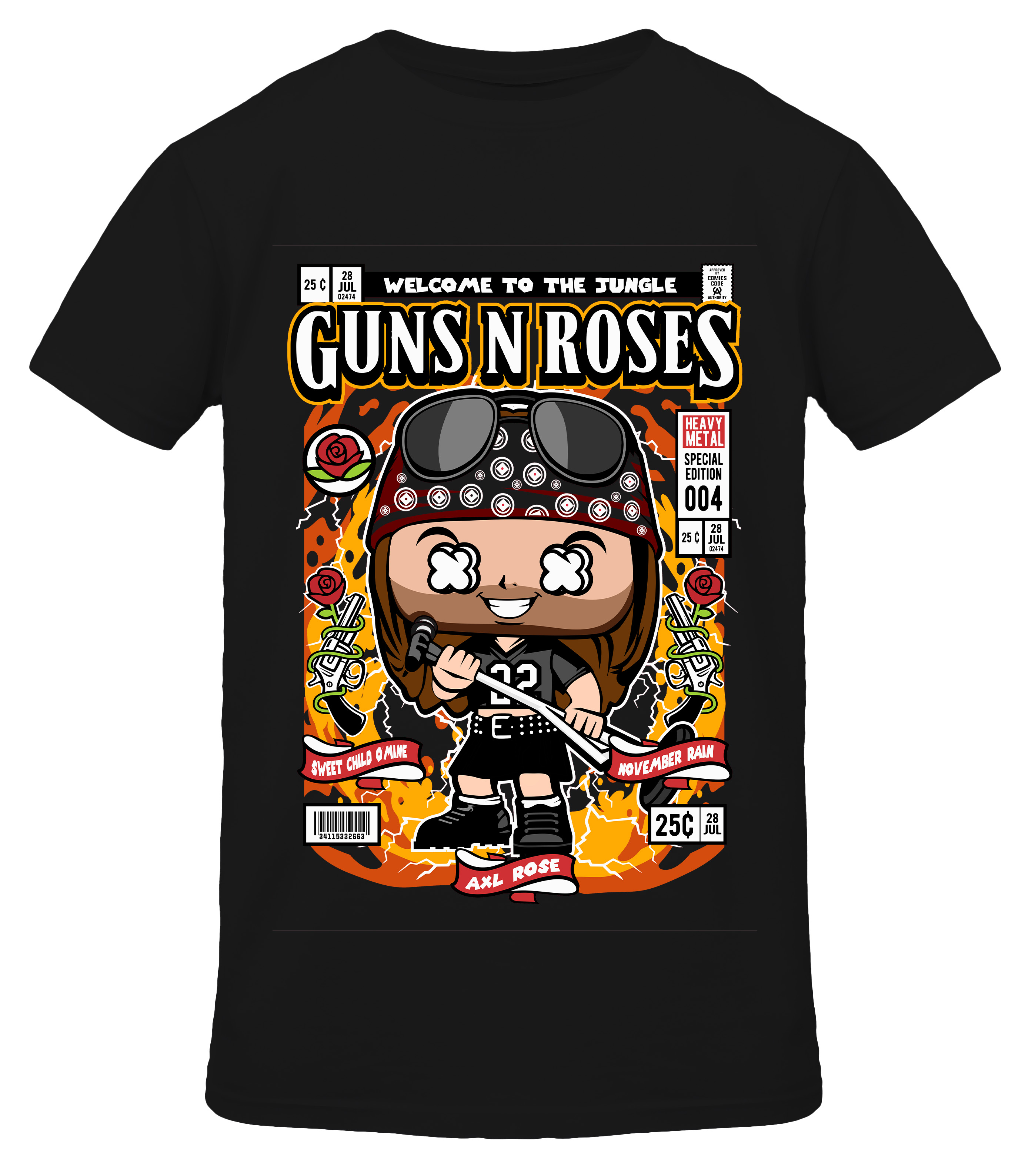 T-Shirt Axl Rose Pop Culture Black